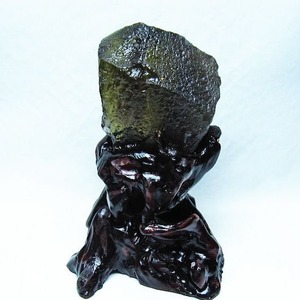 リビアングラス 原石 台座付属 一点物 199-941