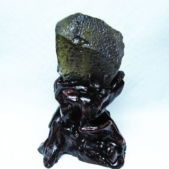 リビアングラス 原石 台座付属 一点物 199-941