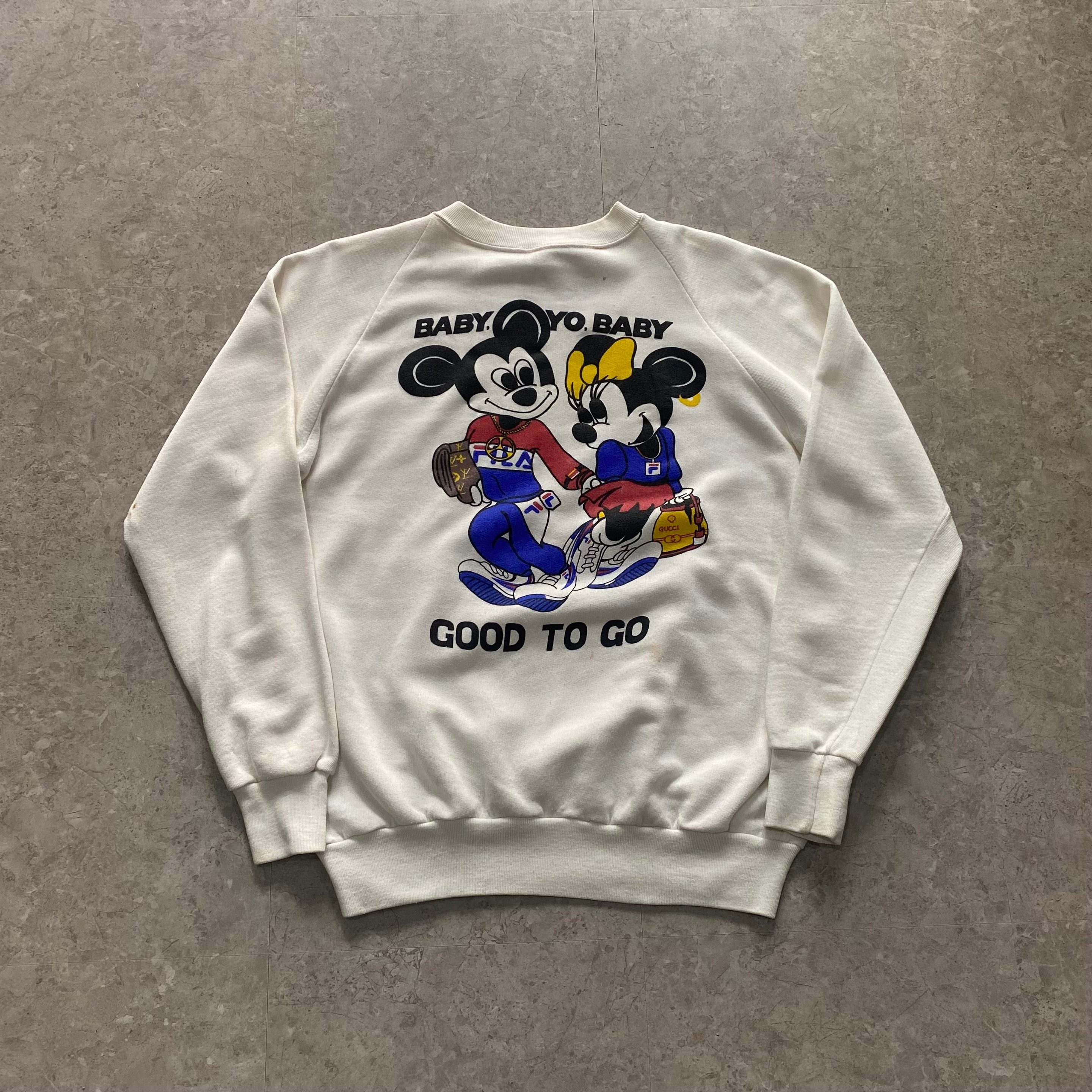 80s bootleg Mickey&Minnie raglan sleeve sweat【仙台店】