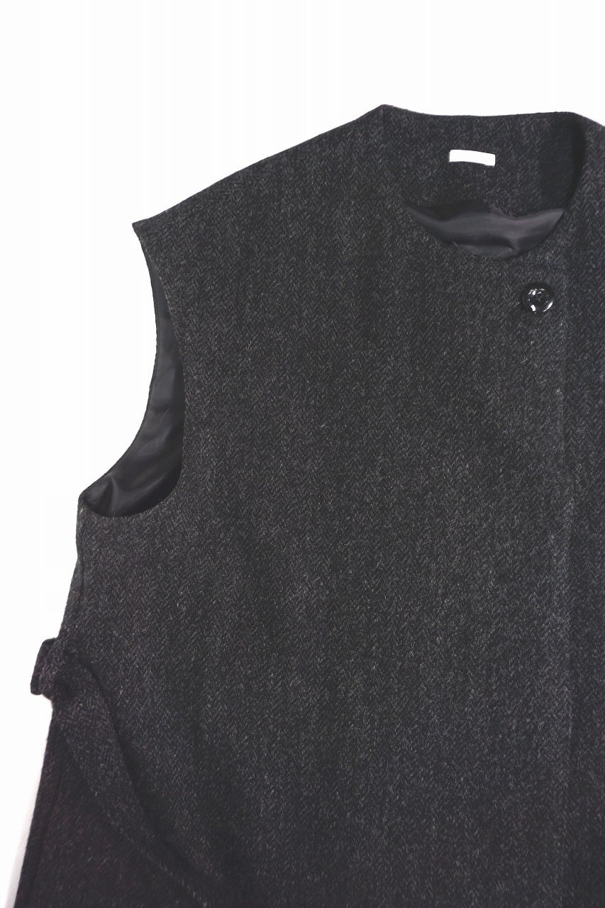 British Herringbone Sleeveless Coat