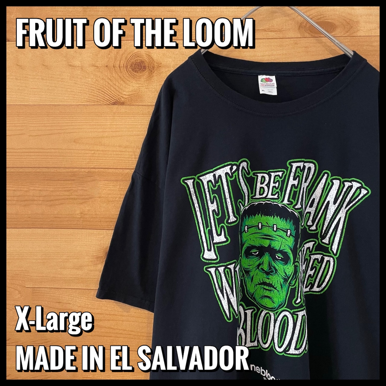 【FRUIT OF THE LOOM】フランケンシュタイン イラスト プリント 半袖 Tシャツ XL ビッグサイズ US古着