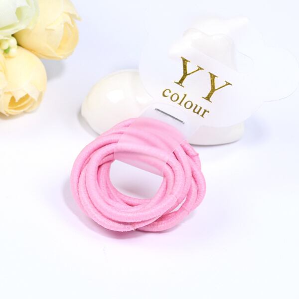 カラー ヘアゴム シンプル かわいい♪ キッズ ピンク 2.5cm 10個/組