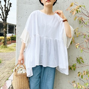 Cotton sheeting flare tee (off-white)