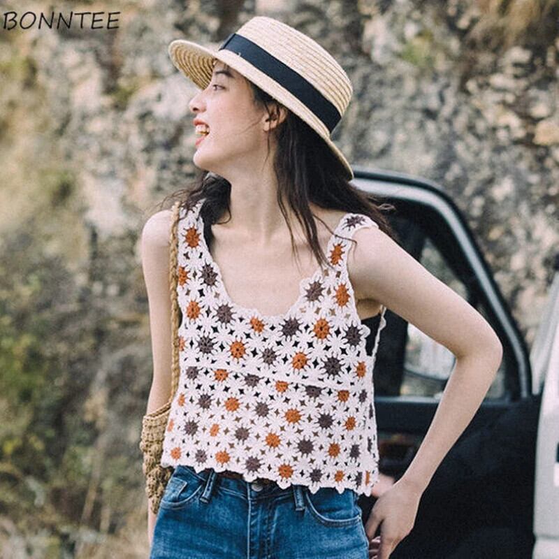 【新作】【送料無料】 タンクトップ女性フィット原宿ヴィンテージレディースノースリーブルーズハイストリート夏休みラブリーベーシックロパオールマッチクロップド新 024106593503