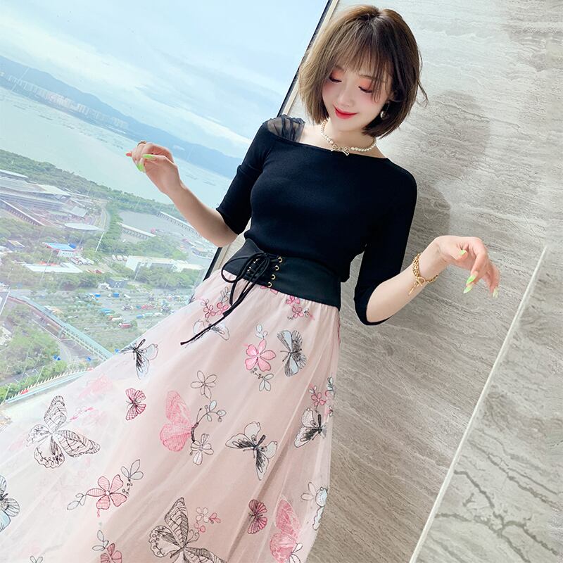 メッシュスリムニットセーター オータム 秋物 ステッチ MIUCO22418618341