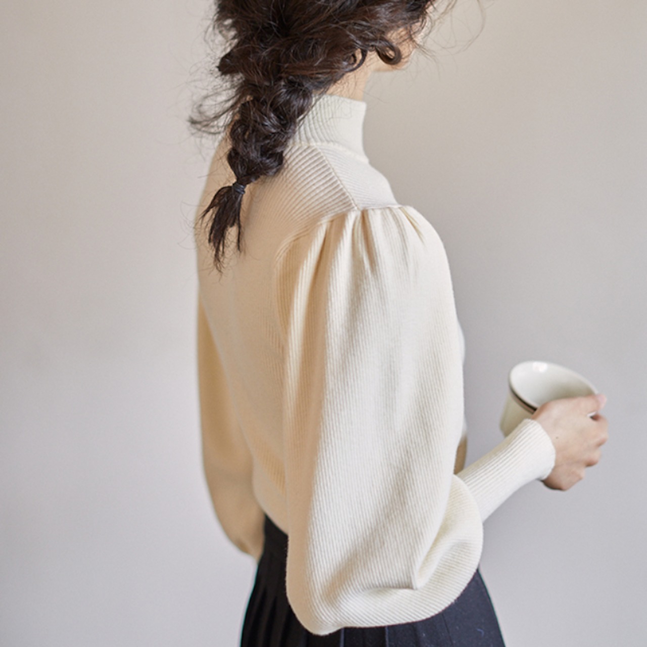 ハーフタートルネックボトミングニットトップ W00944