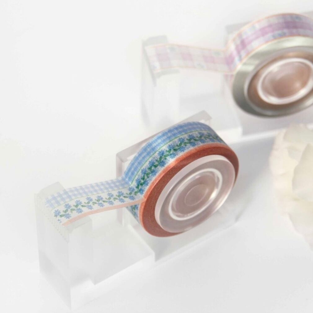 Ceramic Plate Masking Tape Vintage Petit Flower マスキングテープ チェック柄 花柄 マステ 韓国文具 韓国シール Boki 韓国文房具 雑貨 La Violette