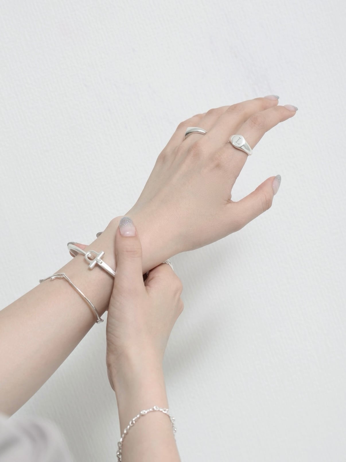 s925 Branch Texture Bangle | Lncs
