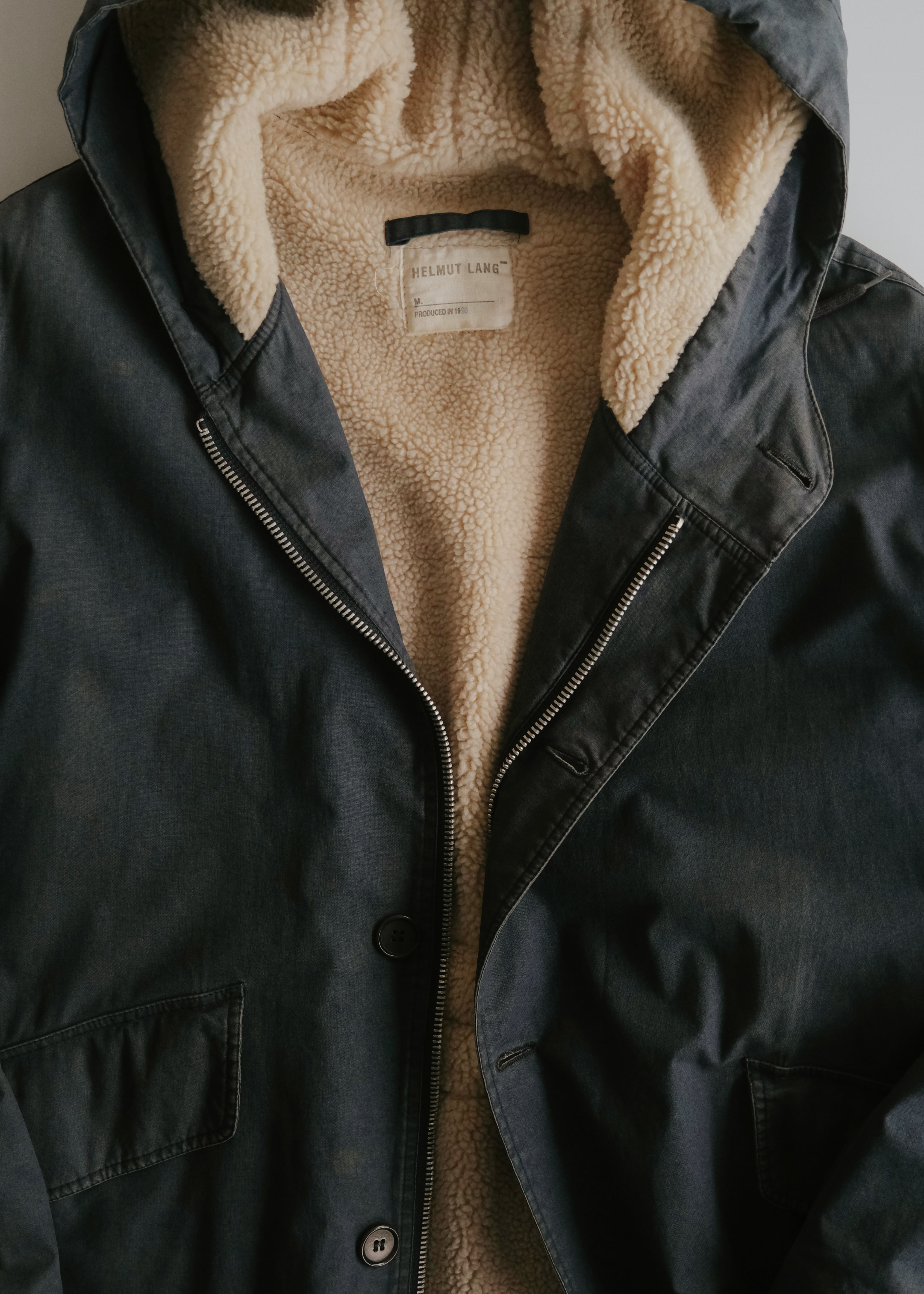 HELMUT LANG JEANS 1998 boa hooded mods coat | CETTEN