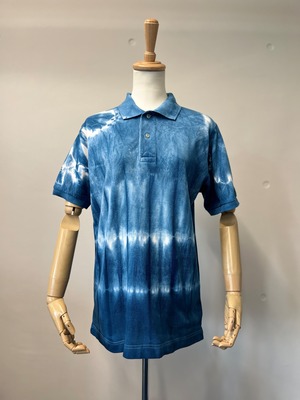 藍染ポロシャツ-絞り染め-Lサイズ-結の杜