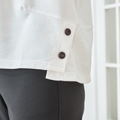 TRUBE レディースイラストボーダー袖Tシャツ【M~L】ホワイト
