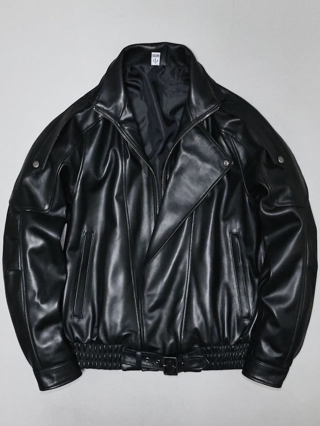 シープスキンスタンドカラーレザージャケット