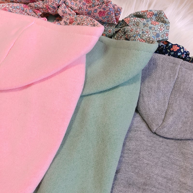 【SALE】BIGリボン裏起毛パーカー S ~ XL  /  犬服 秋冬 防寒 暖かい ドッグウェア アウター フード付き 犬 服 可愛い