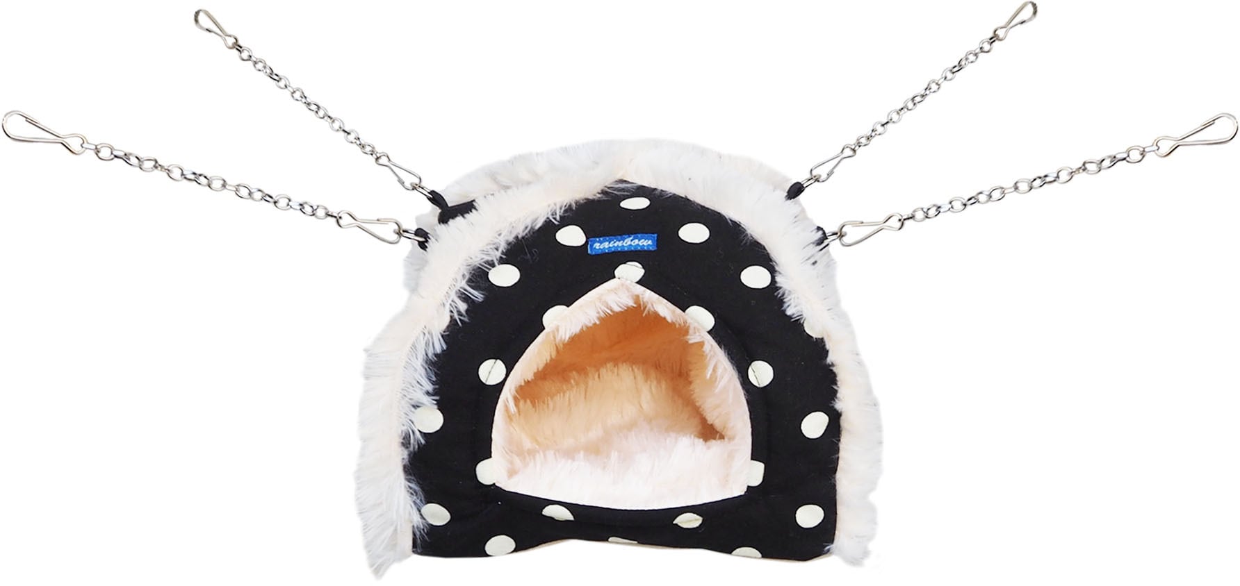 【小動物用品】ゆらゆらテントハウス　水玉レッド/水玉ブラック