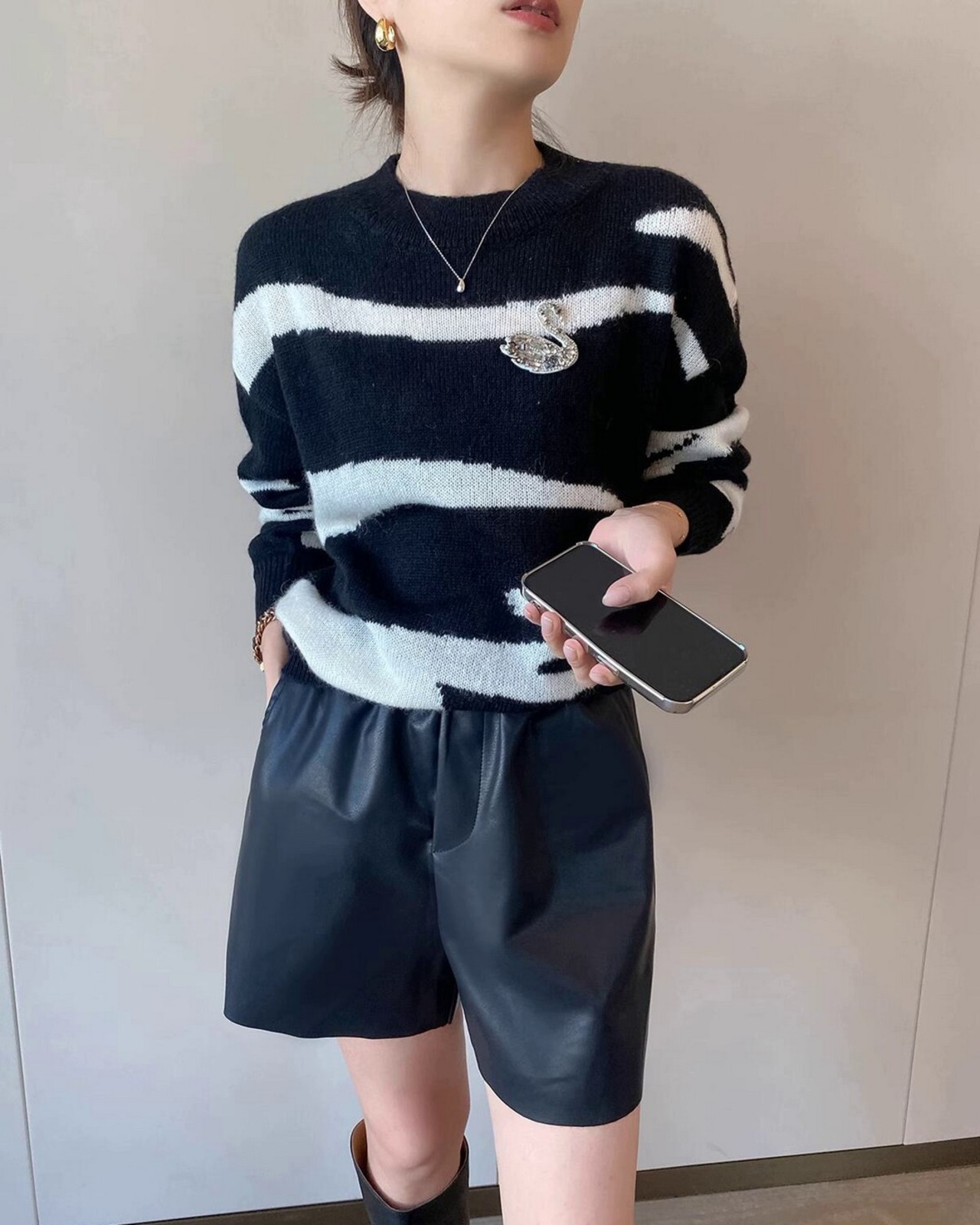 フェイクレザーショートパンツ 2color A0298 - 2