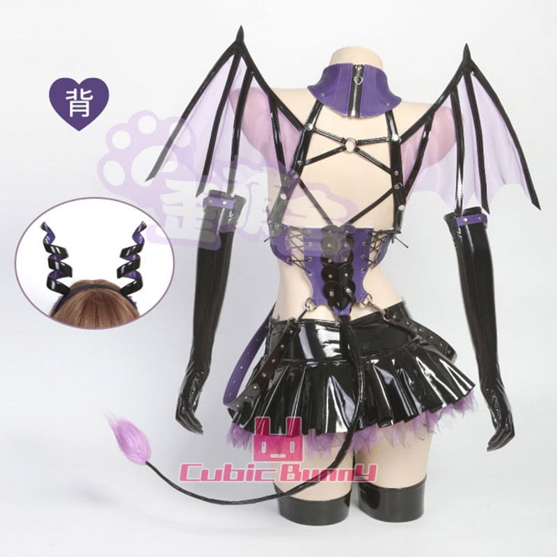 歪萌舎　ボンデージサキュバスラビット　エナメル　パープル・ブラック　Mサイズ 歪萌舎 ボンテージサキュバスラビット