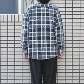 cotton light flannel check shirt blue