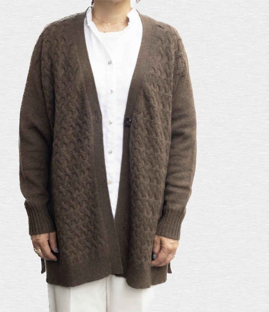 YAK luxe / ヤクケーブル編みカーディガン | cashmere+（カシミヤプラス）｜鎌倉小町通り powered by BASE