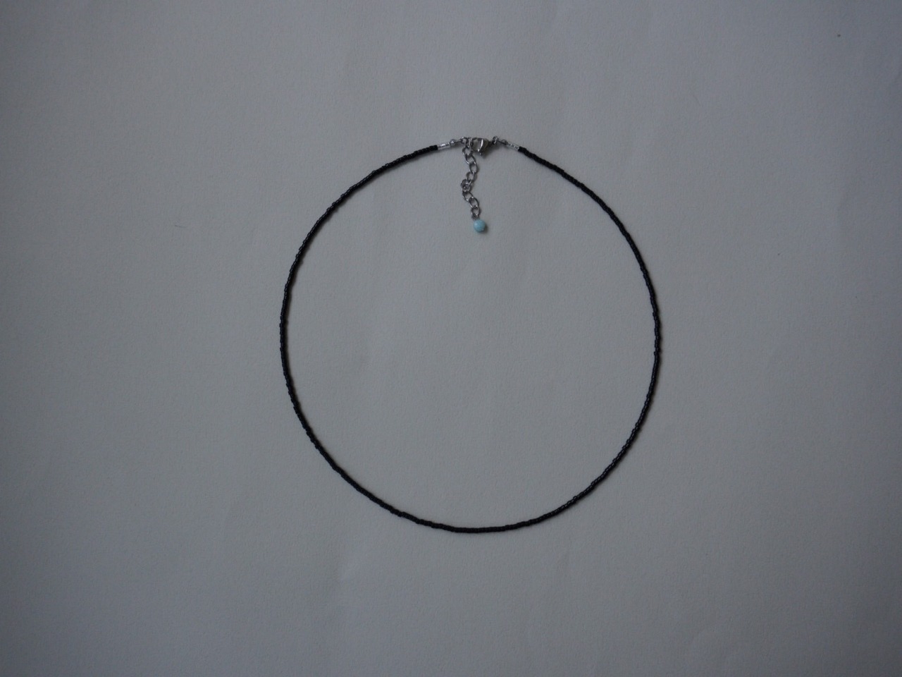 【 CORE 】simple glass beads necklace　(black)