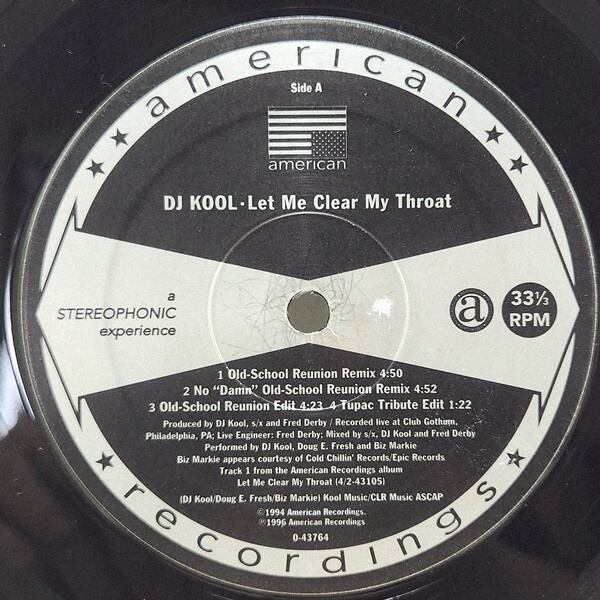 DJ Kool / Let Me Clear My Throat [0-43764, 9 43764-0] - 画像3
