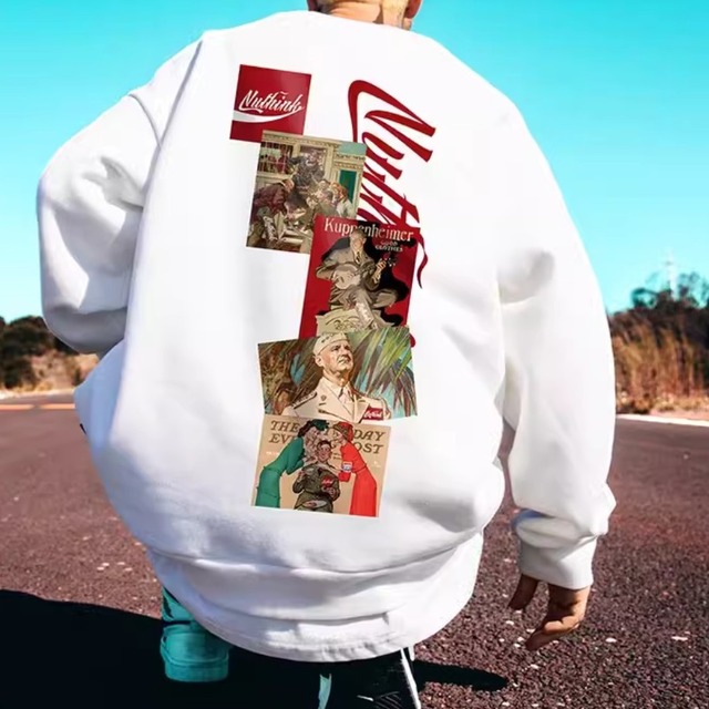 クラシカルフォトデザインスウェットトレーナー　2colors　00485