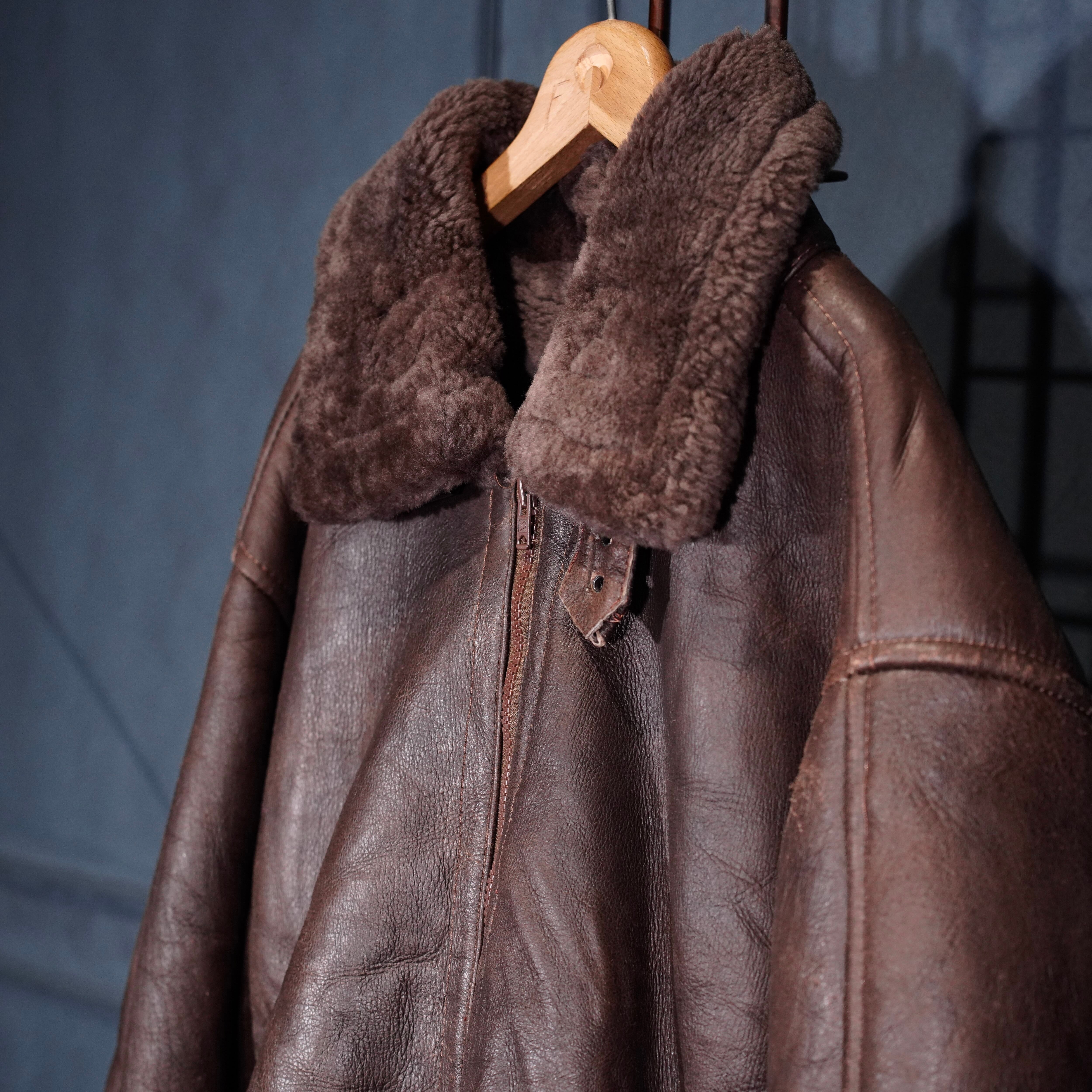 EU VINTAGE B-3 TYPE MOUTON LEATHER ZIP UP BLOUSON/ヨーロッパ古着B3