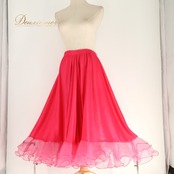 社交ダンス 衣装 prima boutique プリマブティック スカート レッスンウェア ペチコート ピンク系 無地 シンプル チュール オーガンジー生地 透け感 シースルー フリル フレアスカート ふんわり 華やか 鮮やか かわいい おしゃれ 上品 ダンス 練習 レッスン ダンス衣装 練習着