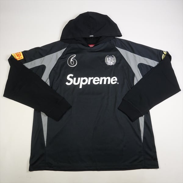 Supreme Hooded Soccer Jersey Black Lサイズ