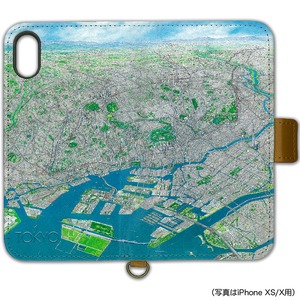 【受注生産】ご当地 地図柄 スマホケース 東京 iPhone XS/X/新SE/8/7/6s/6