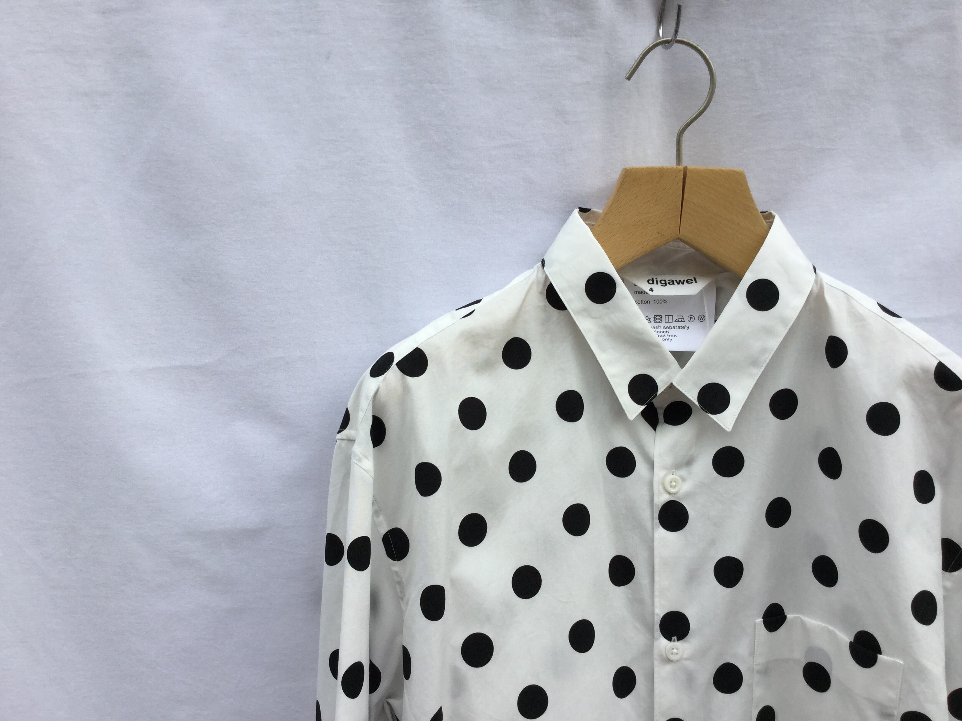 DIGAWEL”DOT SHIRT WHITE/BLACK” | Lapel online store