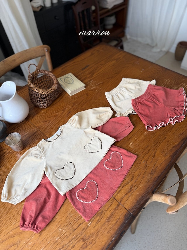 【取寄】marron|heart set|ハートセット|XS-L|kids|26 autumn
