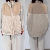【受注予約:10月上旬入荷予定】ピーチボア切替中綿vest/エクリュ