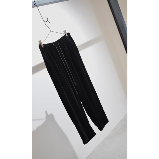 WIRROW / VELVET DRAWSTRING PANTS -UNISEX- "BLACK"