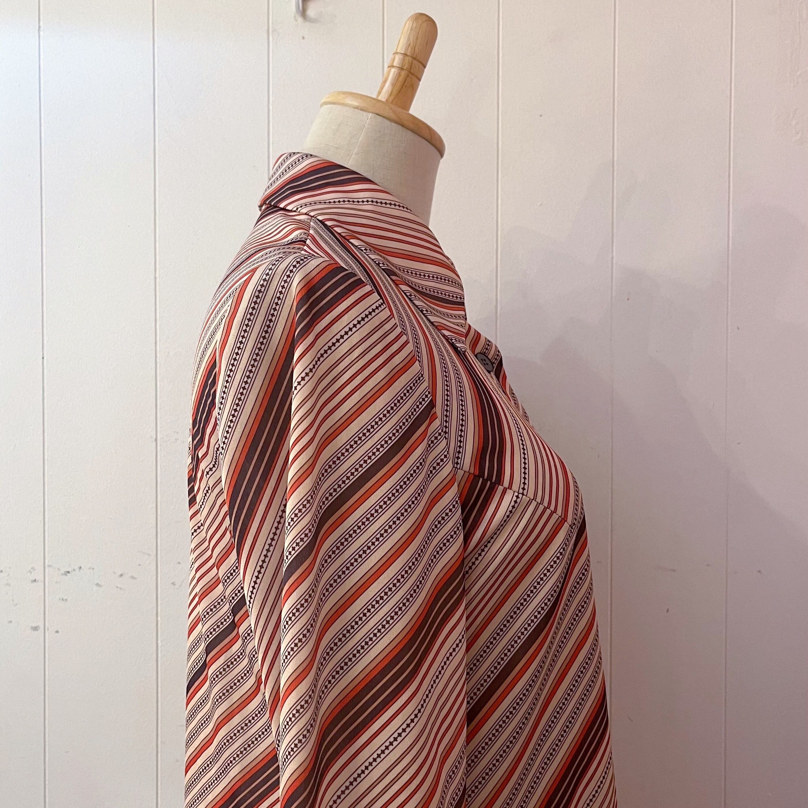 brown orange stripe one-piece