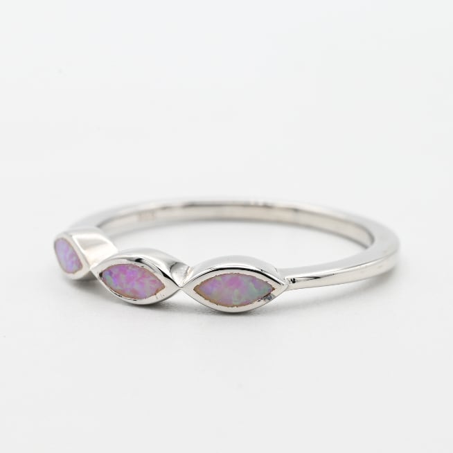 Pink Opal Inlay Marquis Cut Design Ring #14.0 / Denmark