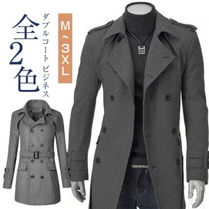 コート Pコート ダブル メンズ 2色 長袖 ビジネス きれいめ 通勤 細身 大きいサイズ 秋冬 7752