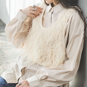 フリンジ ノースリーブ クロップド ベスト 　全3色　 00057