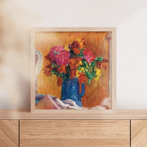 [額縁付き] 青い花瓶 ピエール・ボナール アートポスター 323×323mm 額装 天然木 ポスターフレーム 木製 絵画 日本製 お洒落 APFS016
