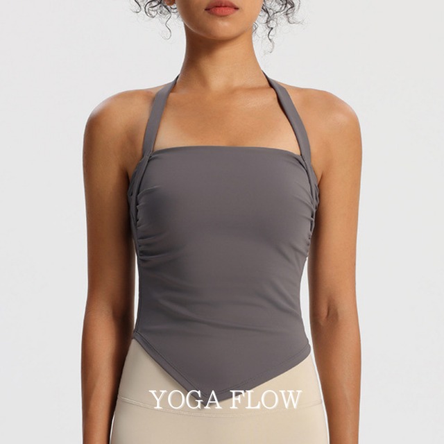 ホルターネックバックオープンブラ５色展開 F0237