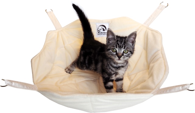 【猫ちゃん用】ふんわりにゃんこのバスケット　クリーム/グリーン/パープル