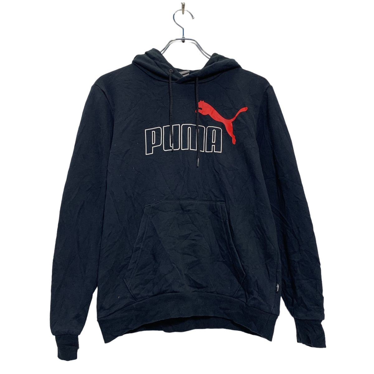 PUMA プリント スウェット パーカー XS キッズ 160〜150 ブラック 