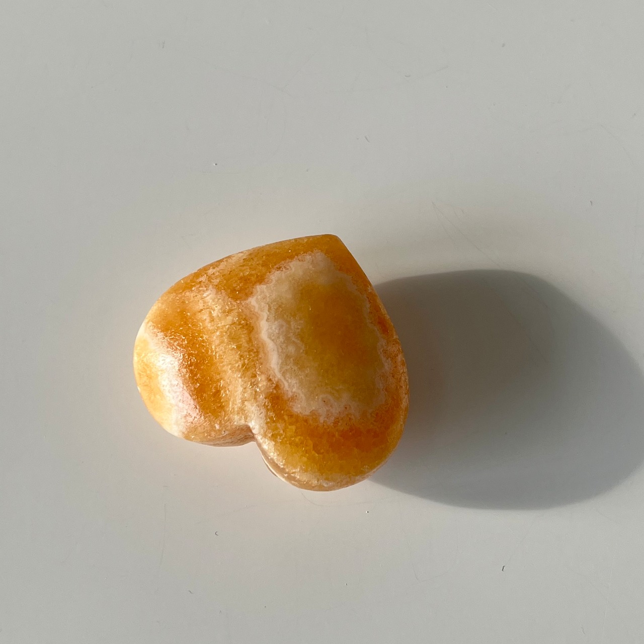 オレンジカルサイト＊ハート3＊天然石インテリア＊置き物