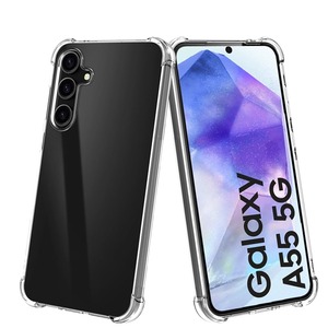 【努力特価】『全面保護』Galaxy A55 5G 用のケース SC-53E/SCG27 用の保護カバー 薄型 TPU材質 『四隅がエアクッション構造』 耐衝撃 ケース スマホケース 黄変防止/滑り止め/擦り傷防止/柔軟/光沢感/軽・薄/透明
