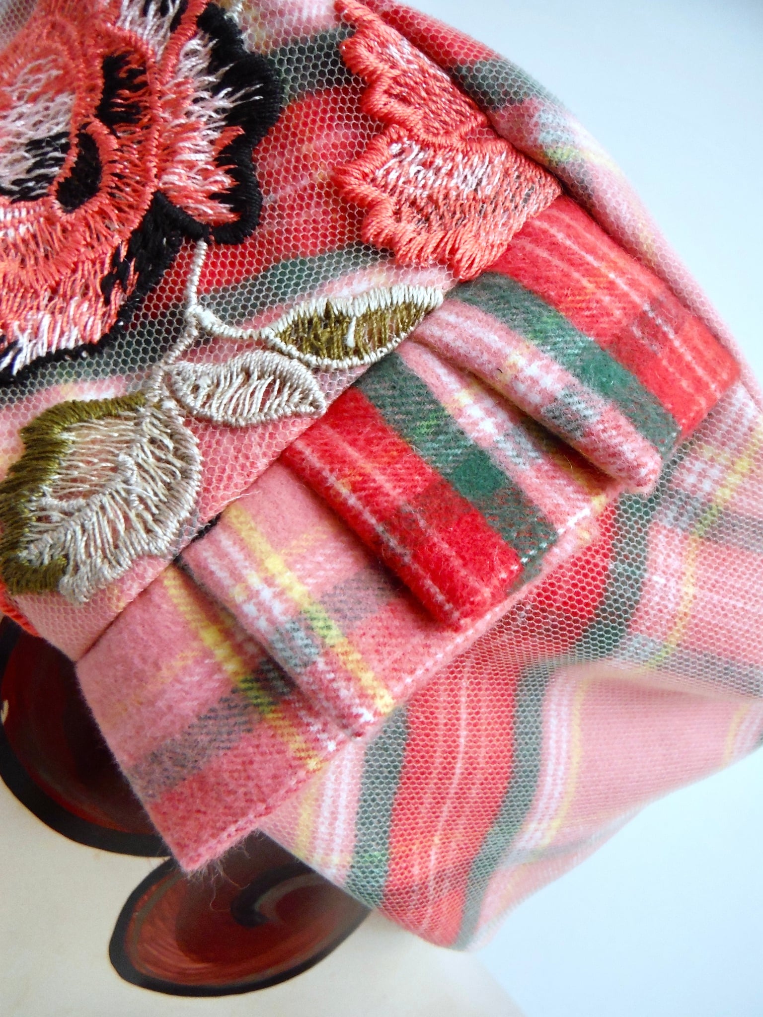 タータンチェックHeartyベレー ピンク ピンクのタータンチェック