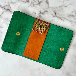 ttt キーケース スプリンググリーン&ブラウン