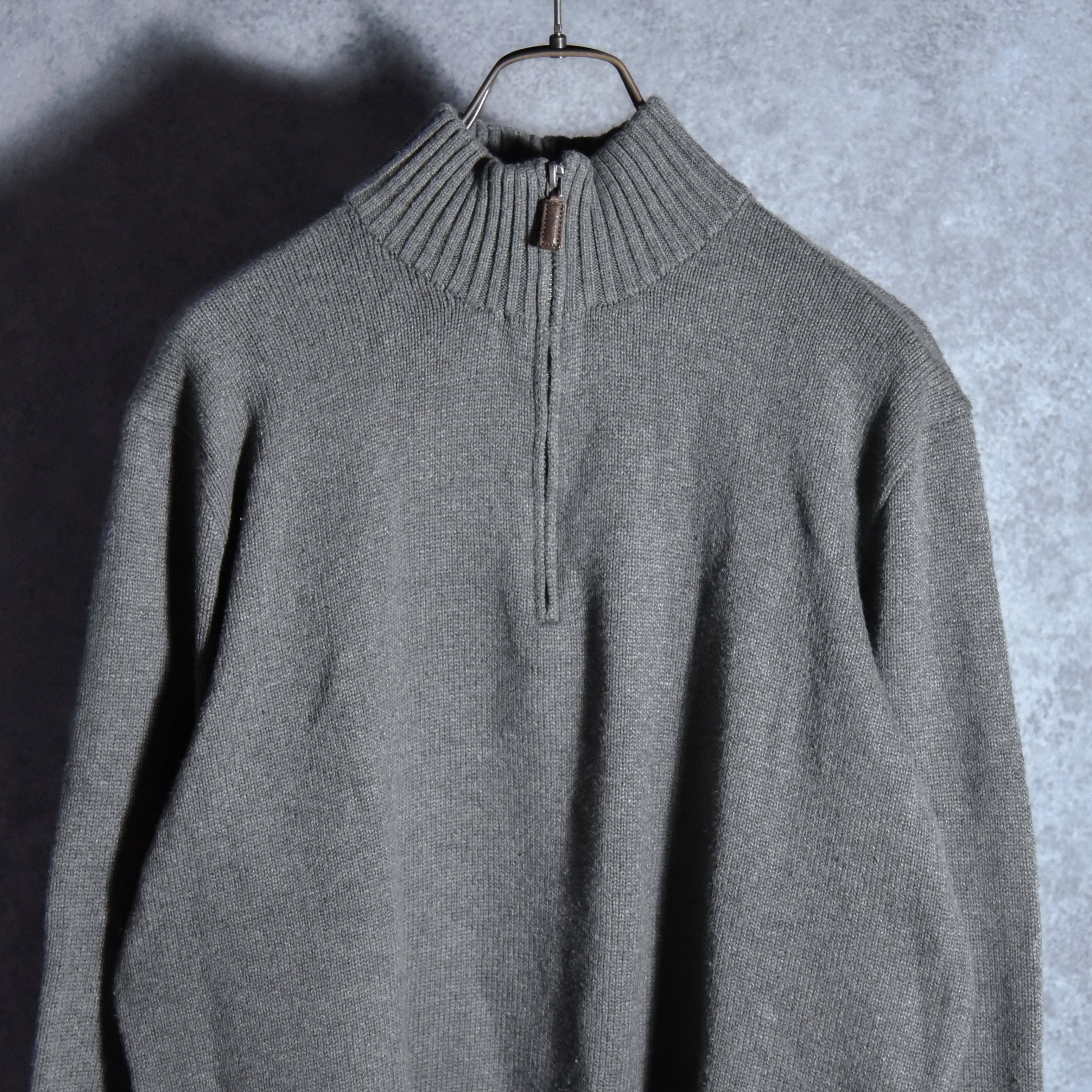 90s Ralph Lauren Half Zip Cotton Knit Sweater ラルフローレン