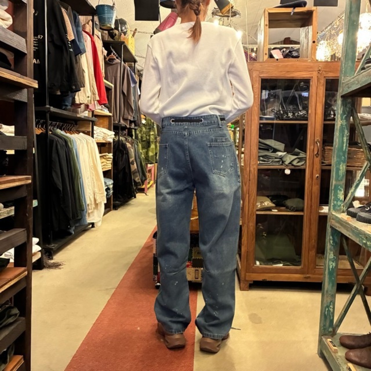 TOPANGA Lady's Ribbon tie loose fit denim pants　リボンタイルーズデニムパンツ