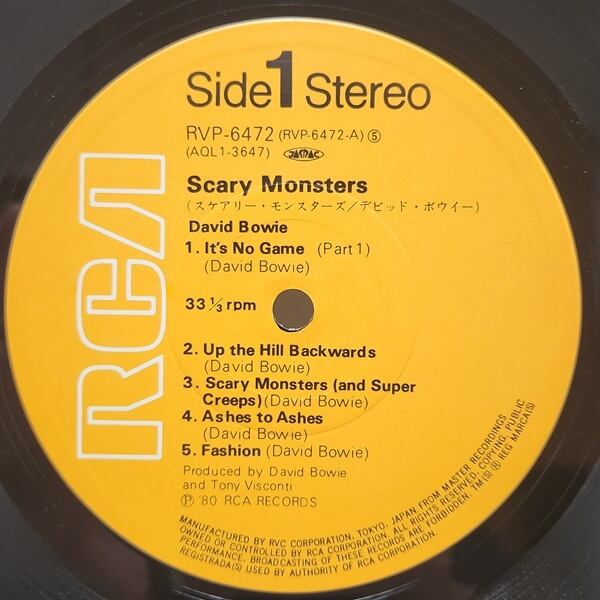 David Bowie / Scary Monsters [RVP-6472, AQL1-3647] - 画像3