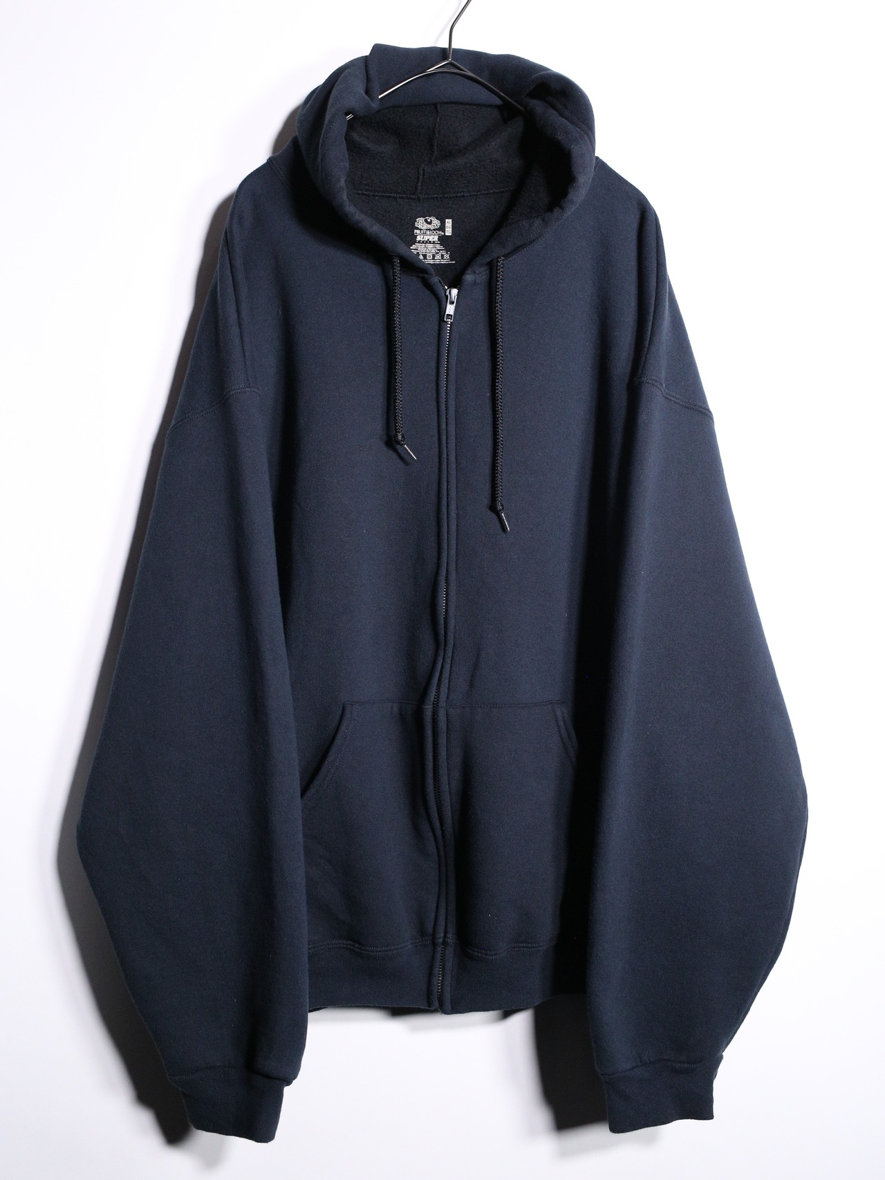 "刺繍" back design over silhouette zip-up hoodie - 6