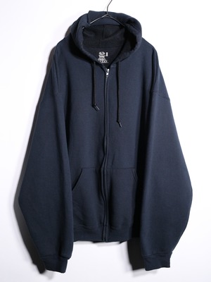 "刺繍" back design over silhouette zip-up hoodie